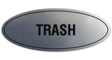 Signs ByLITA Oval Trash Sign - Laser-Engraved Lettering | Durable ABS Plastic | Vibrant Colors | Powerful Foam Tape