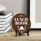 Lunch Room Circle Table Sign with Acrylic Stand (5x5") | Office Spaces Signage