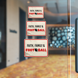 Classic Framed Plus Faith, Family & Football Door or Wall Sign | Funny Home Decor