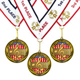 All Quality Music Wreath Design Medal - 1st, 2nd, 3rd Place