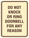 Signs ByLITA Portrait Round Do not knock or ring doorbell Sign - Laser-Engraved Lettering | Durable ABS Plastic | Vibrant Colors | Powerful Foam Tape