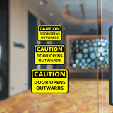 Classic Framed Plus Caution Door Opens Outwards Wall or Door Sign | Health And Safety Office Signage
