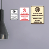 Signs ByLITA Portrait Round The Sale Of Liquor To Minors Is Prohibited Door or Wall Sign | Spanish Bilingual Alcohol Warning Signs