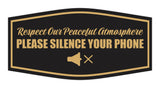 Signs ByLITA Fancy Respect Our Peaceful Atmosphere: Please Silence Your Phone Easy Installation | Durable Construction | Barbers | Grooming and Styling | Hair Wall or Door Sign