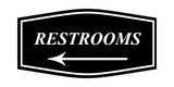 Fancy Restrooms Left Arrow Wall or Door Sign