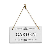 Garden 5x10 Hanging Plus Wall or Door Sign | Rustic Twine | Range of Vibrant Decor Styles | Room Signs For Home and Business
