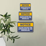 Classic Framed Plus Notice Please Excuse Our Appearance We Are Remodeling Door or Wall Sign | Public Business Signage