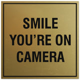 Signs ByLITA Square Smile You're on Camera Sign - Easy Installation | Durable Material