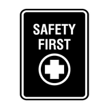 Signs ByLITA Portrait Round Safety First Wall or Door Sign