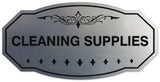 Signs ByLITA Victorian Cleaning Supplies Wall or Door Sign - Laser-Engraved Lettering | Durable ABS Plastic | Vibrant Colors | Powerful Foam Tape