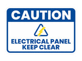 Classic Framed Plus Caution Electrical Panel Keep Clear Wall or Door Sign | Workplace Safety Compliance Signs
