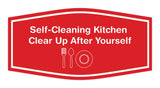 Signs ByLITA Fancy Self-Cleaning Kitchen Clear Up After Yourself Vector Sign - Kitchen Signs | Durable Material | Cleaning Reminder | Easy Installation Wall or Door Sign