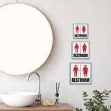 Square Plus Restroom Wall or Door Sign | Office & Workspace Bathroom Signage