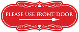 Signs ByLITA Designer Please Use Front Door Right Arrow Sign - Easy Installation | Durable Wall or Door Sign