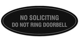 Signs ByLITA Oval No Soliciting Do Not Ring Doorbell Sign - Laser-Engraved Lettering | Durable ABS Plastic | Vibrant Colors | Powerful Foam Tape