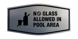 Signs ByLITA Fancy No Glass Allowed In Pool Area Outdoors Wall or Door Sign