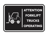 Signs ByLITA Classic Framed Attention! Forklift Trucks Operating Door or Wall Sign Easy Installation | Health And Safety | Building And Hospitality Signs