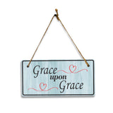 Grace Upon Grace 5x10 Hanging Plus Wall or Door Sign | Religious Home Decor