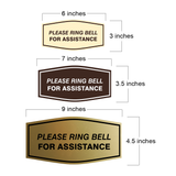 Fancy Please Ring Bell for Assistance Wall or Door Sign