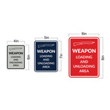 Signs ByLITA Portrait Round Weapon Loading And Unloading Area Door or Wall Sign | Gun Range Safety Warning Signs
