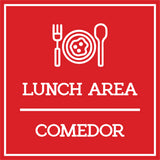 Signs ByLITA Square Lunch Area Door or Wall Sign | Spanish Bilingual Business And Office Signs