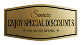 Signs ByLITA Fancy Seniors Enjoy Special Discounts. Ask Us for Details Easy Installation | Durable Construction | Barbers | Grooming and Styling | Hair Wall or Door Sign
