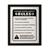 Designs ByLITA Locker Room Safety Rules, Wall Print Art | Retail Store Decoration (Unframed or Framed)
