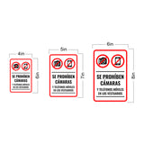 Portrait Round Plus Se Prohíben Cámaras y Teléfonos Móviles en los Vestuarios Wall or Door Sign | Spanish Dressing Room Retailer Signage