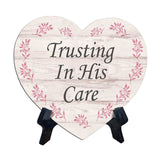 Reflective Religious Quote Signs Heart Table Sign with Acrylic Stand (6x5")