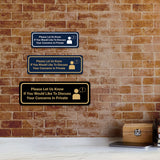 Signs ByLITA Standard Please Let Us Know If You Would Like To Discuss Your Concerns In Private Door or Wall Sign Durable ABS Plastic | Laser Engraved | Easy Installation | Elegant Design