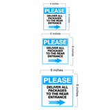 Square Plus Please Deliver All Packages To The Rear Entrance Right Arrow Wall or Door Sign | Health & Safety Warehouse Business Signage