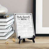 Daily Specials Menu 6x8 Dry Wipe Table Sign Easy Installation | Restaurant & Bar | Perfect To Clearly Direct Customers & Advertise Specials | No Pen Included