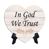 Reflective Religious Quote Signs Heart Table Sign with Acrylic Stand (6x5")