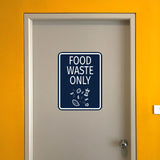 Signs ByLITA Portrait Round Food Waste Only Door or Wall Sign Durable ABS Plastic | Laser Engraved | Easy Installation | Kitchen | Hygiene