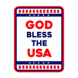 Portrait Round Plus God Bless the USA Door or Wall Sign | Easy Installation | Patriotic Stars and Stripes USA Pride Sign