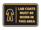 Signs ByLITA Classic Framed Lab Coats Must Be Worn In This Area Door or Wall Sign Easy Installation | Health And Safety | Building And Hospitality Signs