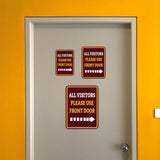 Portrait Round Plus All Visitors Please Use Front Door Wall or Door Sign | Health And Safety Office Signage