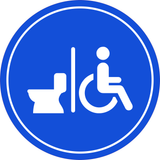 Circle Plus Handicap Restroom Wall or Door Sign | Easy Installation | Health & Safety Signage