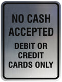 Signs ByLITA Portrait Round No cash accepted debit or credit cards only Sign - Laser-Engraved Lettering | Durable ABS Plastic | Vibrant Colors | Powerful Foam Tape