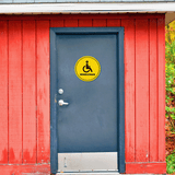 Circle Plus Wheelchair Wall or Door Sign | Easy Installation | Office & Shopping Malls Signage