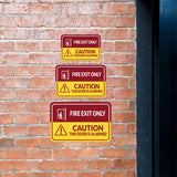 Classic Framed Plus Fire Exit Only Caution This Door Is Alarmed Wall or Door Sign | Health & Safety Warning Signage