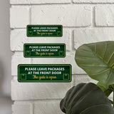 Standard Plus Please Leave Packages At The Front Door - The Gate Is Open Door or Wall Sign | Office & Home Signage