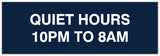 Signs ByLITA Basic Quiet Hours 10pm to 8am Sign - Laser-Engraved Lettering | Durable ABS Plastic | Vibrant Colors | Powerful Foam Tape