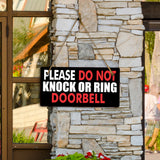 Please Do Not Knock Or Ring Doorbell 5x10 Hanging Plus Wall or Door Sign | Rustic Twine | Home and Business Signage