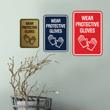 Signs ByLITA Portrait Round Wear Protective Gloves Wall or Door Sign