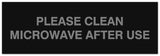 Signs ByLITA Basic Please clean microwave after use Sign - Laser-Engraved Lettering | Durable ABS Plastic | Vibrant Colors | Powerful Foam Tape