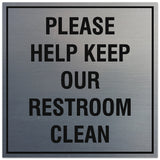 Signs ByLITA Square Please Help Keep Our Restroom Clean Sign - Easy Installation | Durable Material