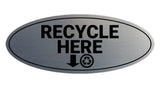 Signs ByLITA Oval Recycle here Sign - Laser-Engraved Lettering | Durable ABS Plastic | Vibrant Colors | Powerful Foam Tape
