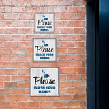 Square Plus Please Wash Your Hands Wall or Door Sign | Office & Workspace Bathroom Signage
