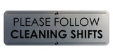 Signs ByLITA Standard Please Follow Cleaning Shifts Door or Wall Sign Easy Installation | Shared Accommodation | Sign for Home, Business, AirBNB and Office Spaces